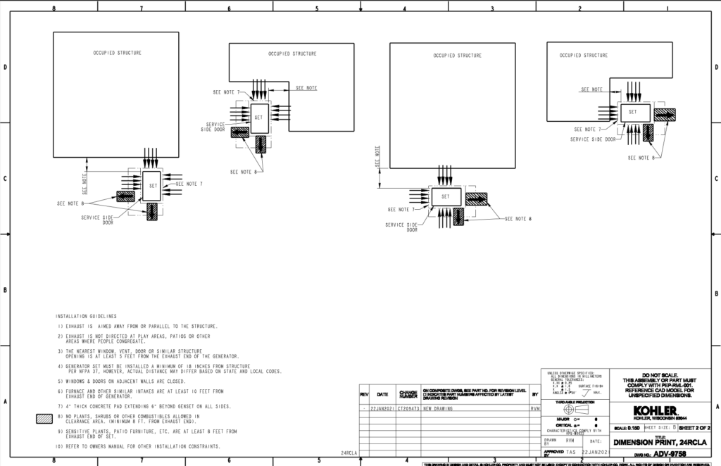 Generator Spacing Requirments